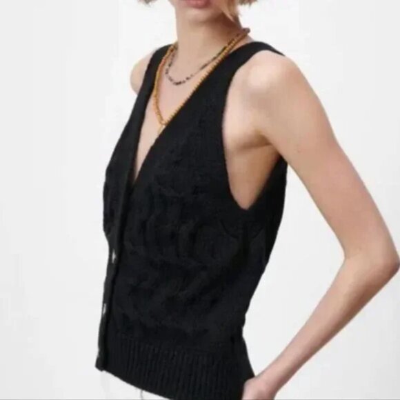 Zara Cable Knit Vest M - Picture 3 of 10